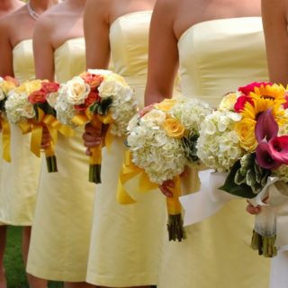 yellow spring bridesmaid dress