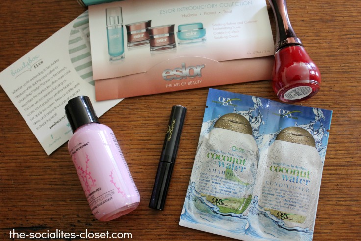 nail polish and makeup samples on a table