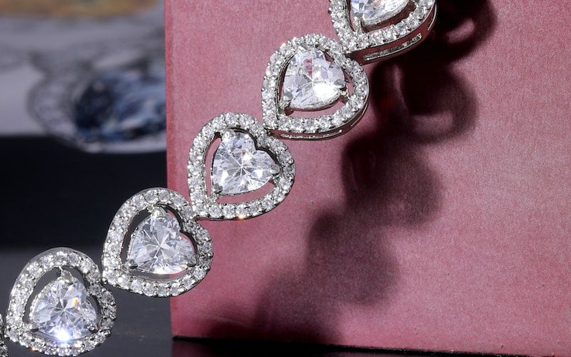 diamond cuff with hearts