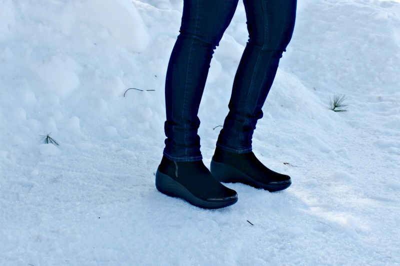 supportive boots in the snow