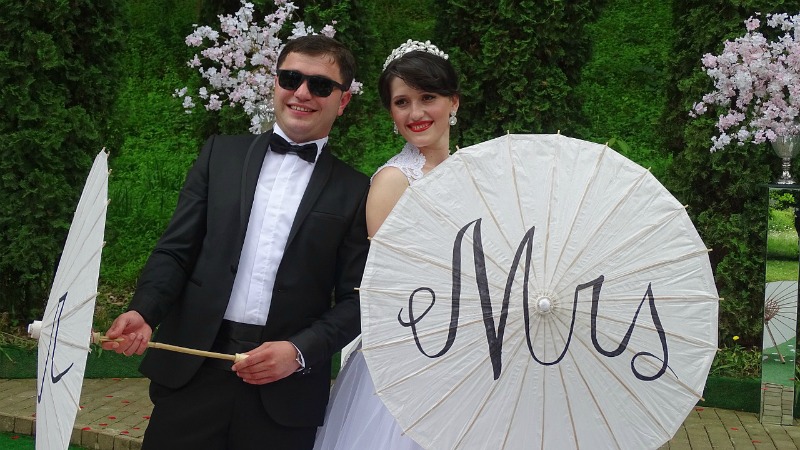 umbrella decorated for a wedding