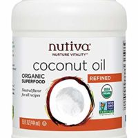 Nutiva Organic, Neutral Tasting, Steam Refined Coconut Oil from non-GMO, Sustainably Farmed Coconuts, 15-ounce