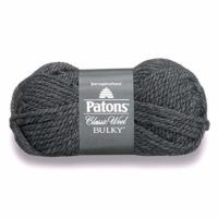 Patons  Classic Wool Bulky Yarn - (5) Bulky Gauge 100% Wool - 3.5oz -  Grey  -   For Crochet, Knitting & Crafting