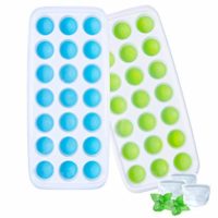 Ozera Ice Cube Trays, 2 Pack Silicone Ice Tray with Removable Lid, Easy-Release Stackable 42 Ice Cubes (Blue & Green)