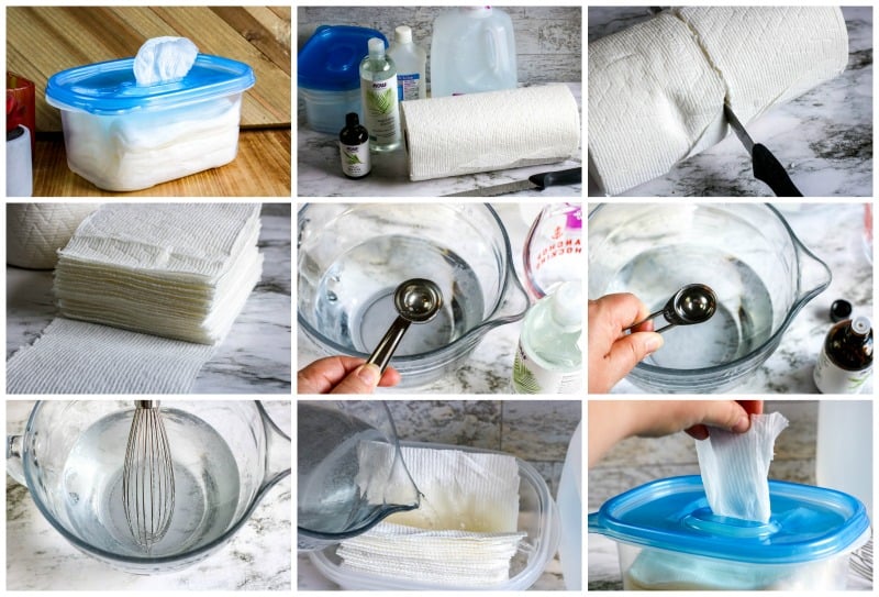 the process to make natural makeup remover wipes