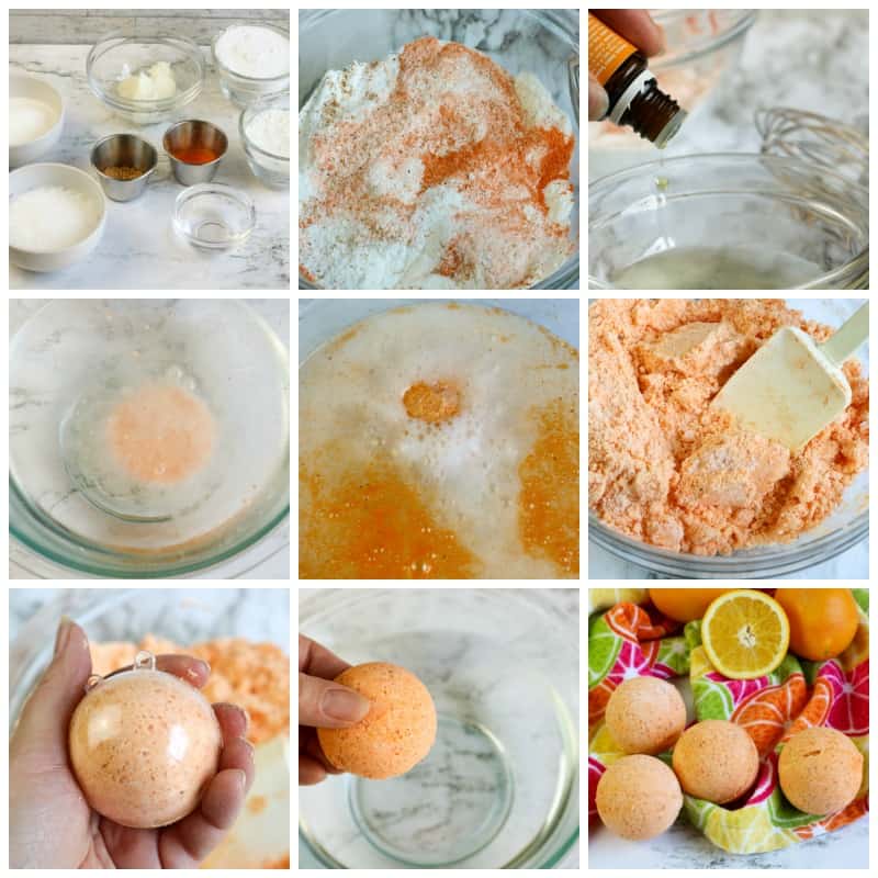 step by step photos to make these bath bombs