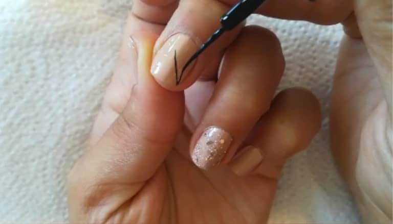 Easy Spider Web Design for Nude Spooky Halloween Nails