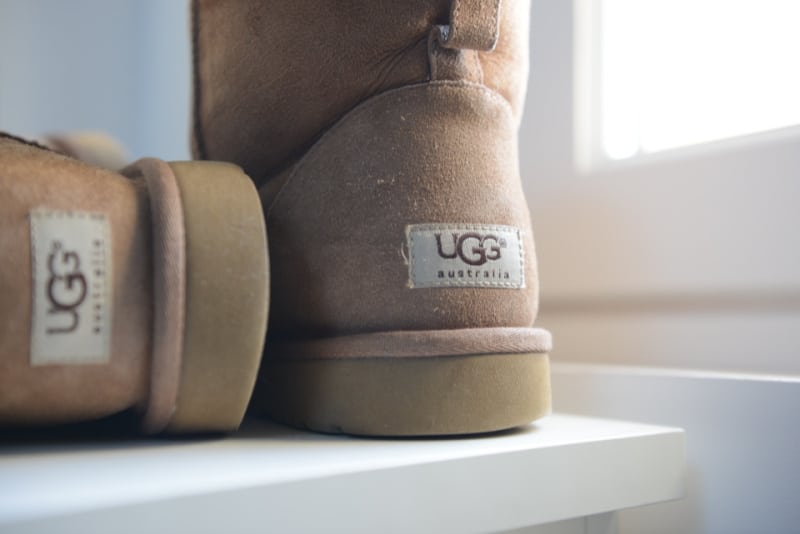 the back of a pair of suede ugg boots
