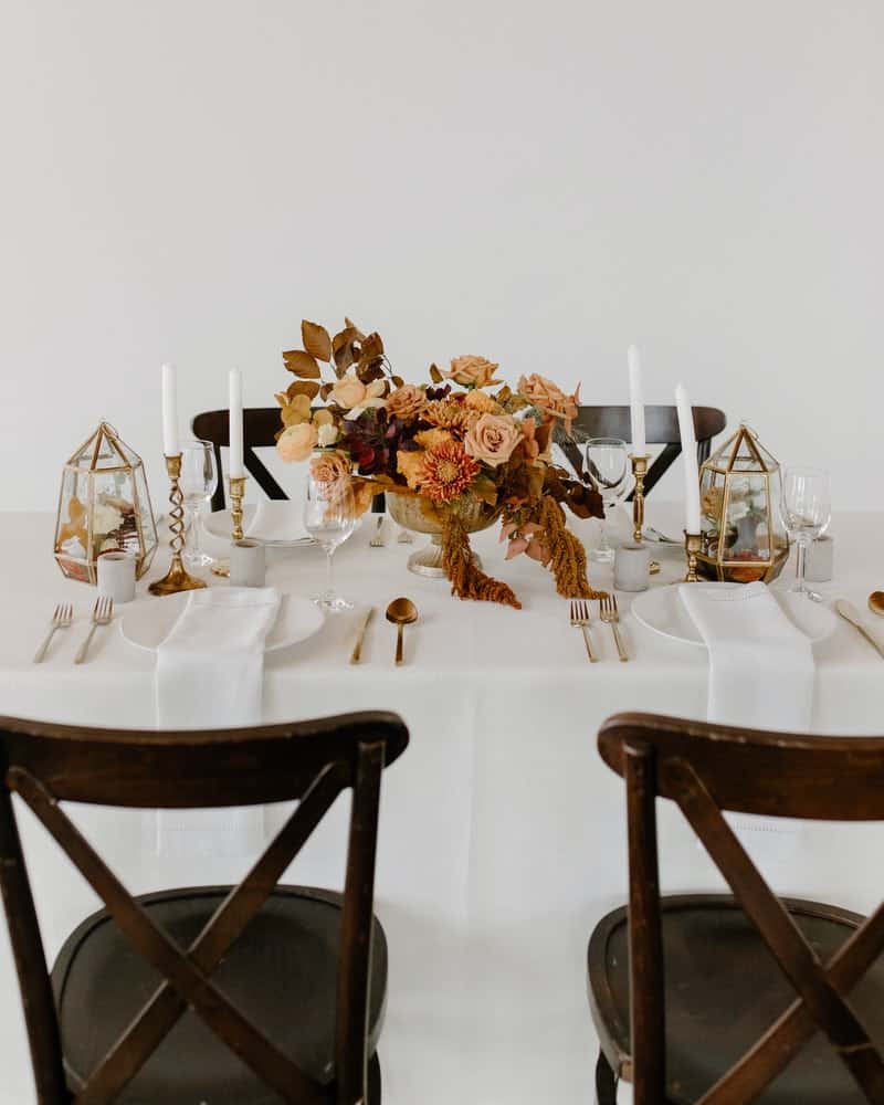 an intimate table set for four people