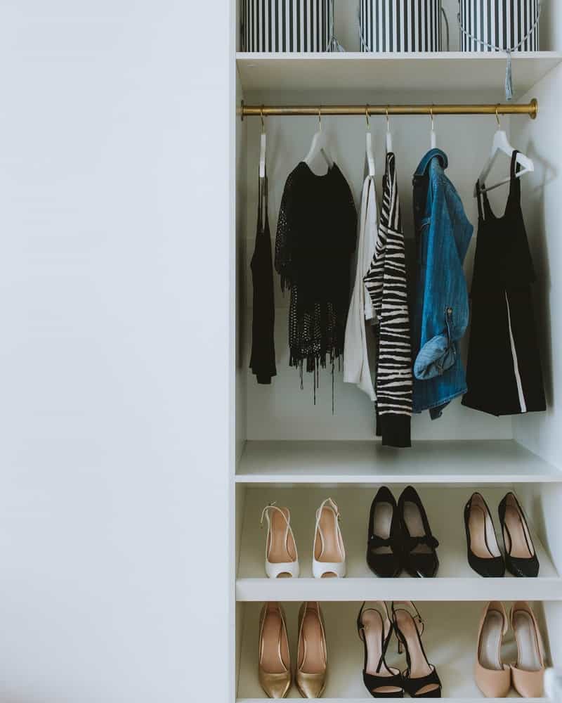an open shot of a closet
