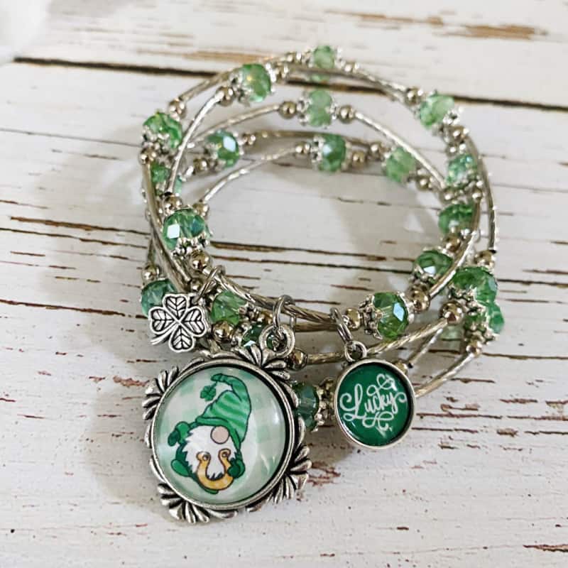 St Patrick's Day Green wrap bracelet