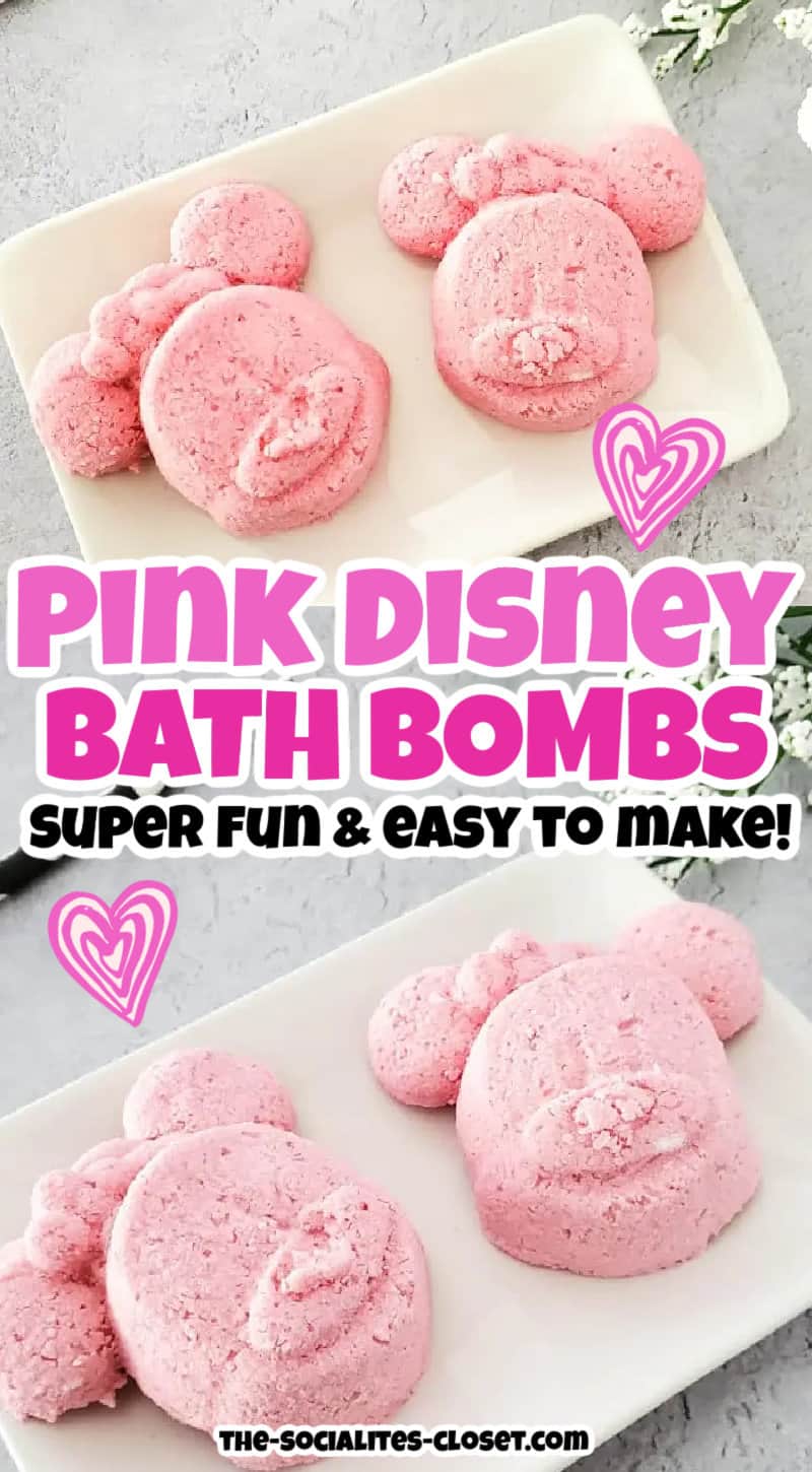 Looking for Disney bath bombs? Check out this easy fizzing bath bomb recipe for everyone that loves Minnie Mouse.