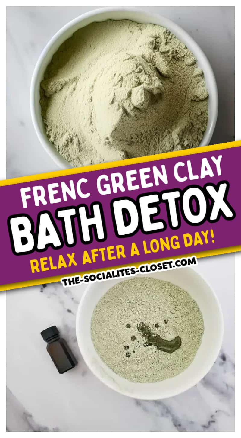 This French green clay bath detox recipe is a simple way to relax at the end of the day. A detox bath can help remove heavy metals and nasty toxins from your body.