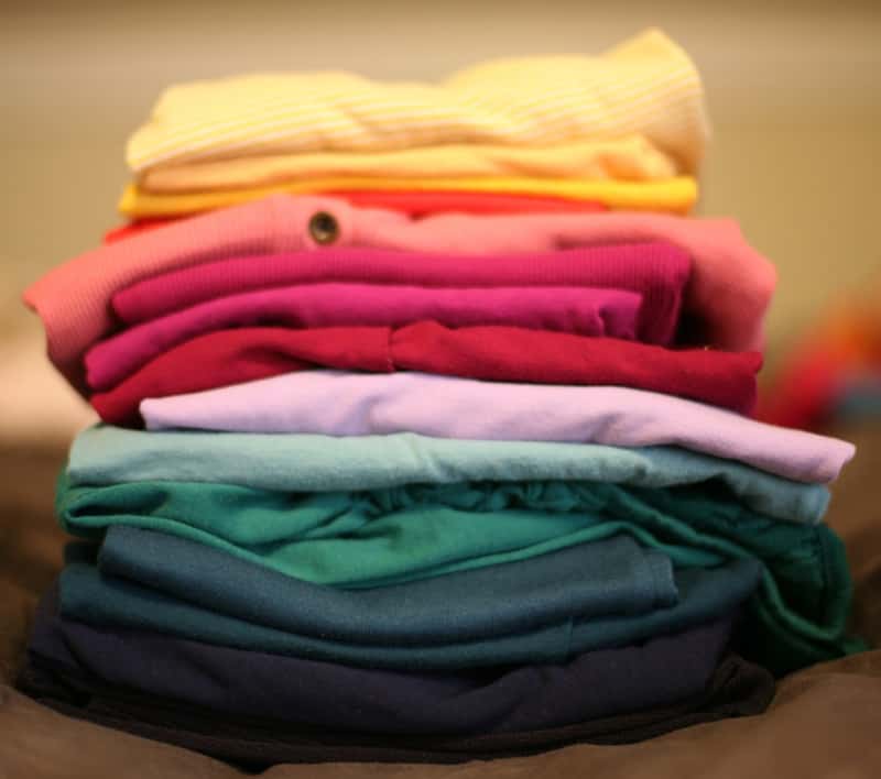 a stack of clothes folded