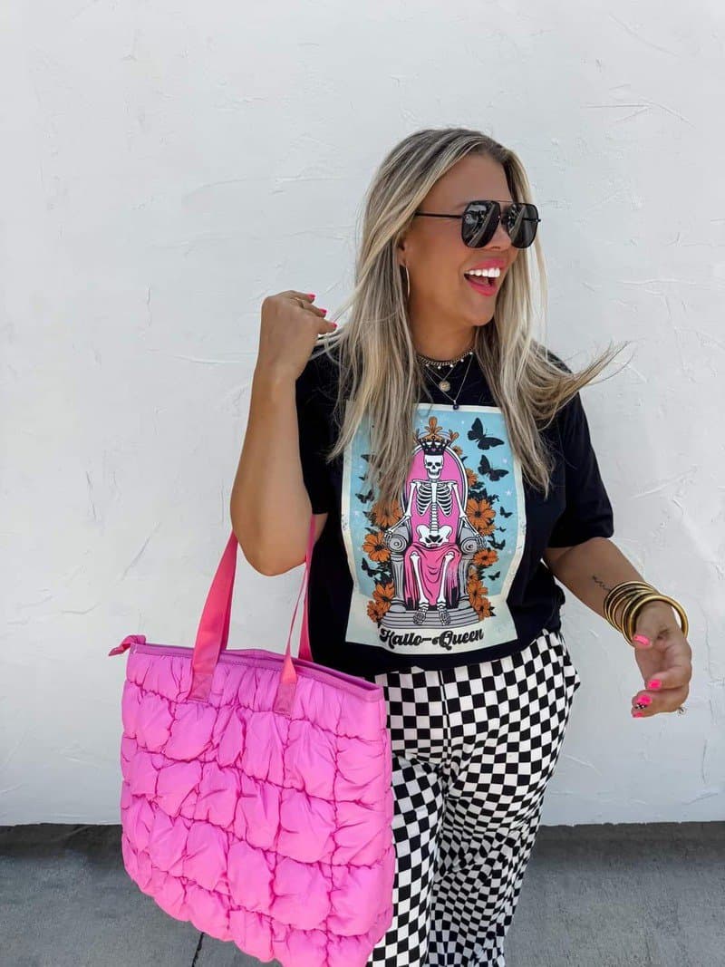 hot pink bubble bag