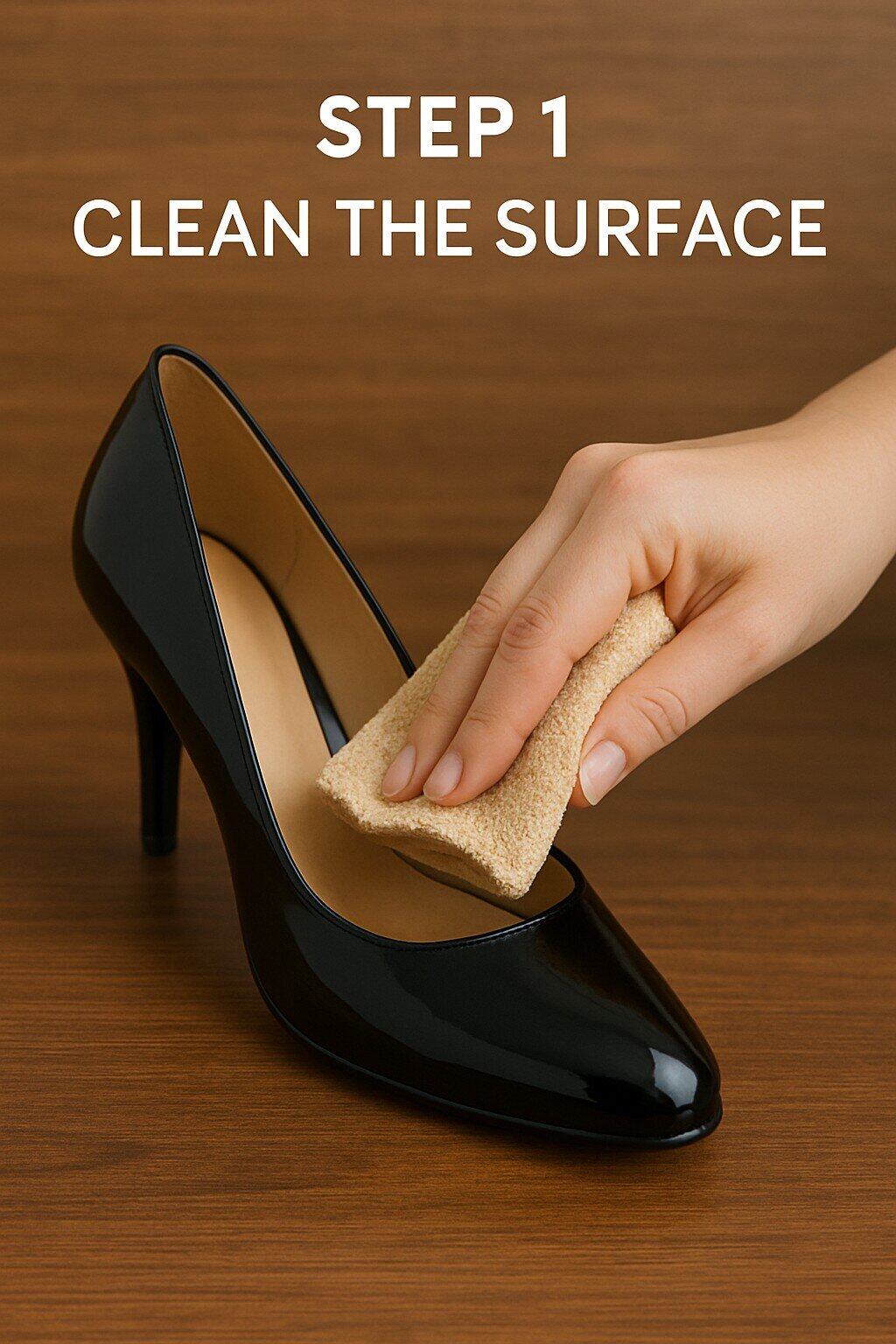 clean patent leather shoes
