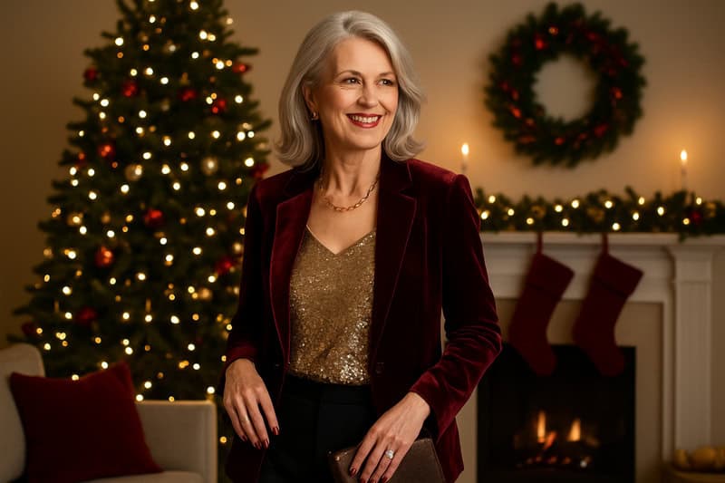 The holidays are here, and it’s time to shine. “Holiday style” isn’t about sequins from head to toe or uncomfortable heels that you’ll regret by dessert. For women over 45, it’s about confidence, comfort, and class. The goal? Look festive without trying too hard.