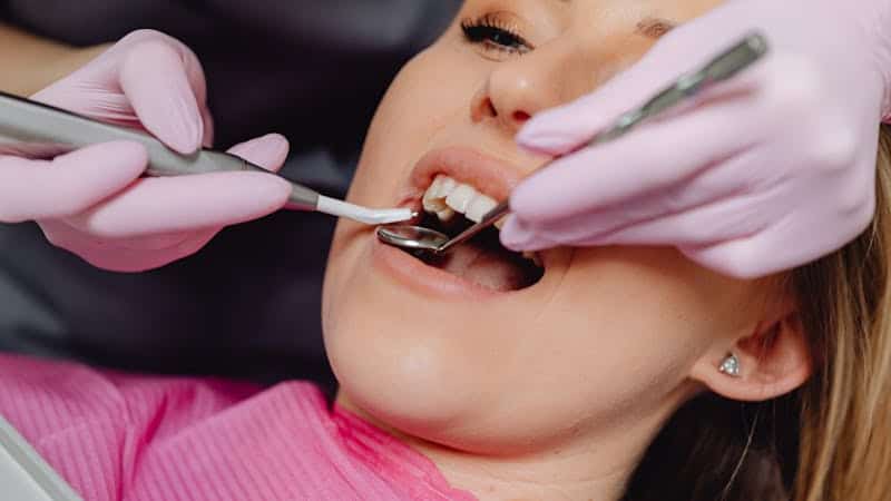 woman having dental treatments