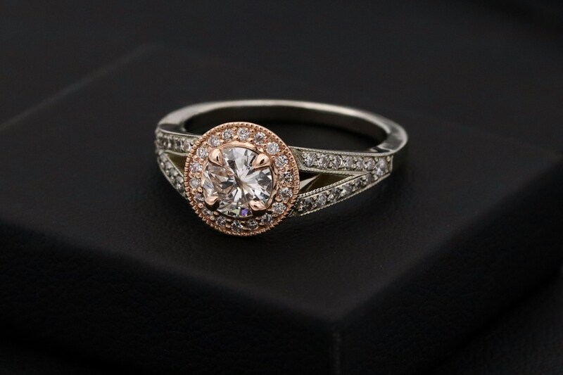 silver ring with diamonds
