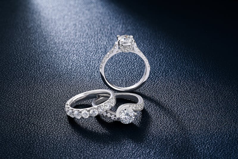 close up shot of diamond rings