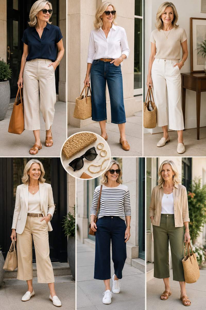 women over 45 wearing capris
