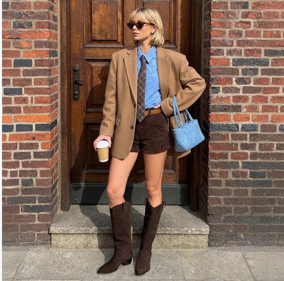 Suede Western Boots for a Polished Fall Look